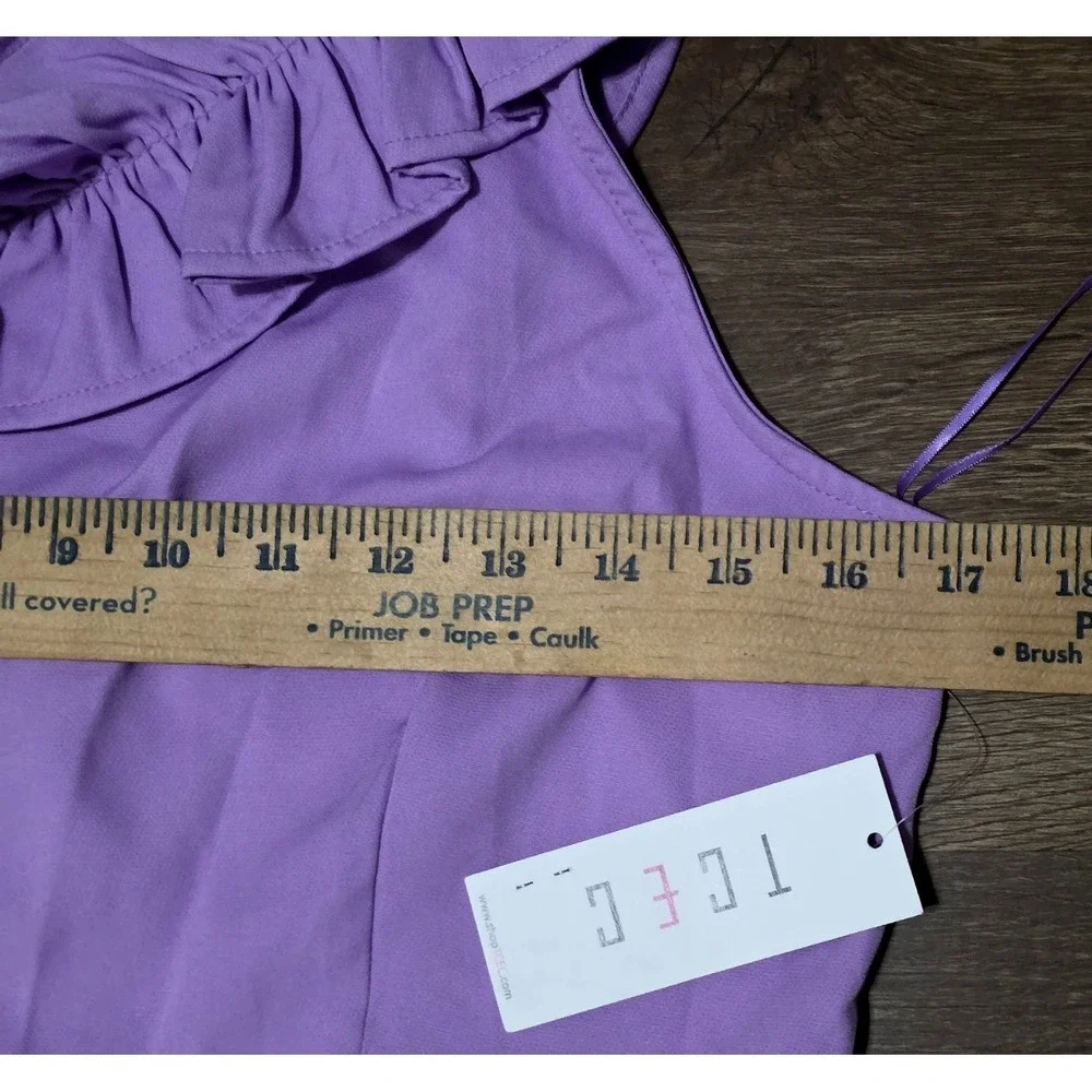 TCEC Asymmetrical One‎ Shoulder Ruffle Dress Size Medium Lavender CD01911